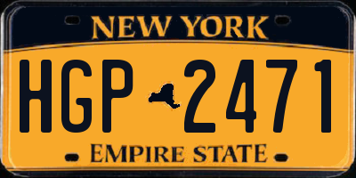 NY license plate HGP2471