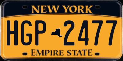 NY license plate HGP2477