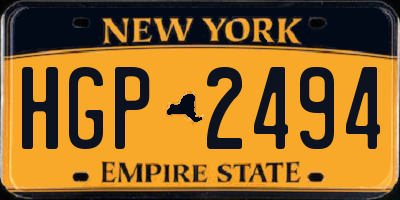 NY license plate HGP2494