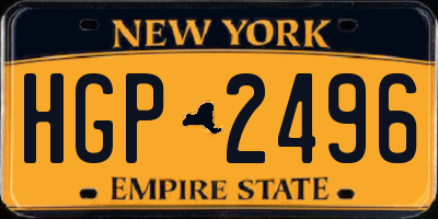 NY license plate HGP2496