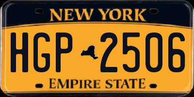 NY license plate HGP2506