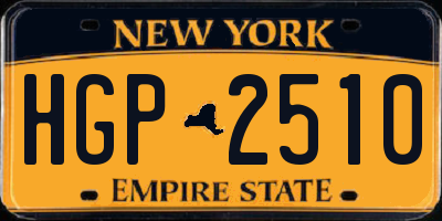 NY license plate HGP2510