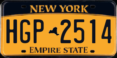 NY license plate HGP2514