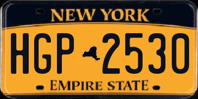 NY license plate HGP2530