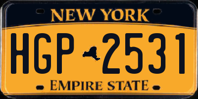 NY license plate HGP2531