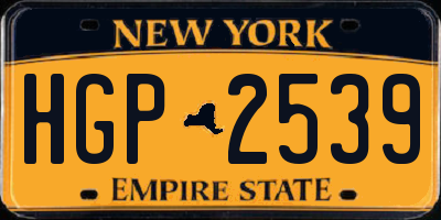 NY license plate HGP2539