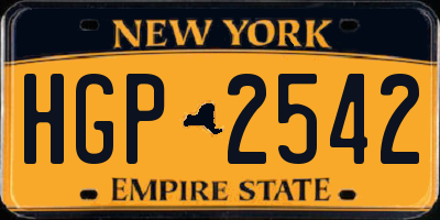 NY license plate HGP2542