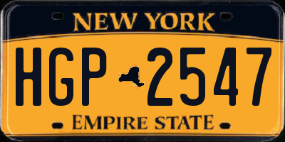 NY license plate HGP2547