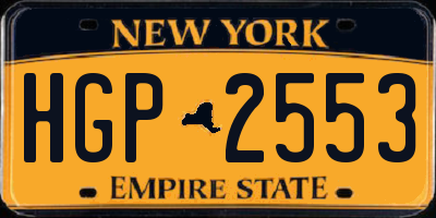 NY license plate HGP2553