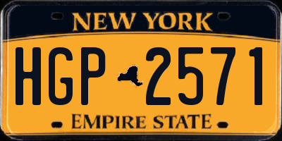 NY license plate HGP2571