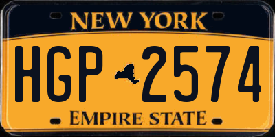 NY license plate HGP2574