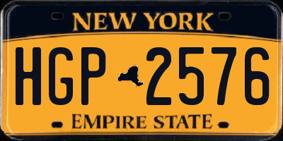 NY license plate HGP2576