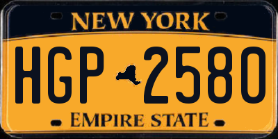 NY license plate HGP2580