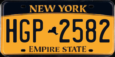 NY license plate HGP2582