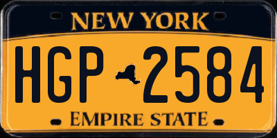 NY license plate HGP2584