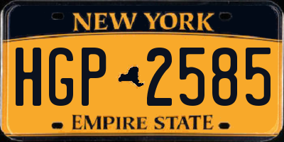 NY license plate HGP2585