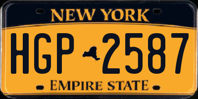 NY license plate HGP2587