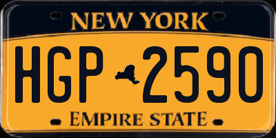 NY license plate HGP2590