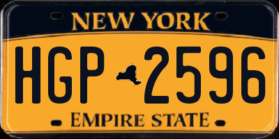 NY license plate HGP2596