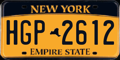 NY license plate HGP2612