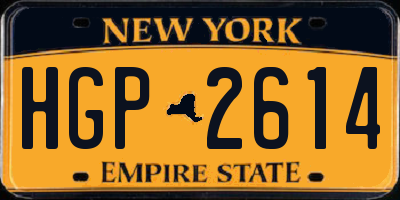 NY license plate HGP2614