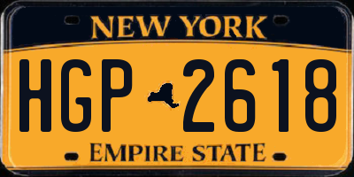 NY license plate HGP2618