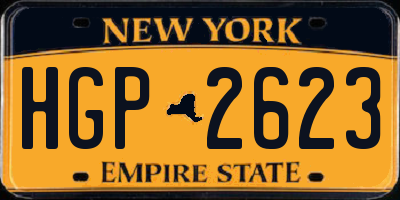 NY license plate HGP2623