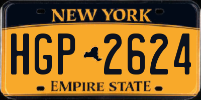 NY license plate HGP2624