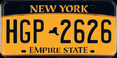 NY license plate HGP2626