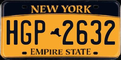 NY license plate HGP2632