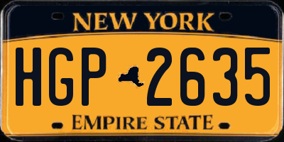 NY license plate HGP2635