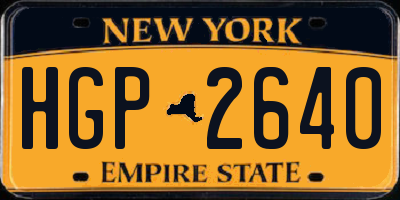 NY license plate HGP2640