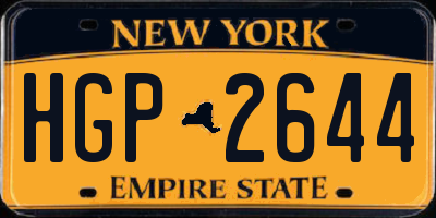 NY license plate HGP2644