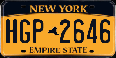 NY license plate HGP2646