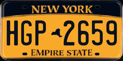 NY license plate HGP2659