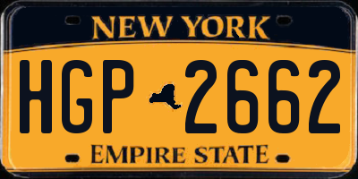 NY license plate HGP2662