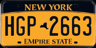 NY license plate HGP2663