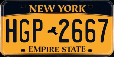 NY license plate HGP2667