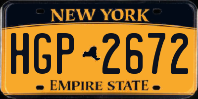 NY license plate HGP2672