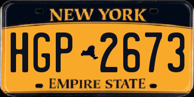 NY license plate HGP2673