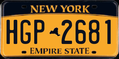 NY license plate HGP2681