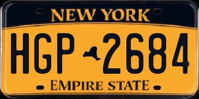 NY license plate HGP2684