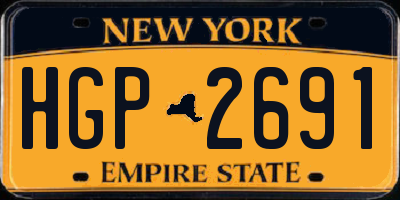 NY license plate HGP2691