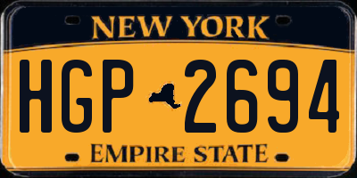 NY license plate HGP2694