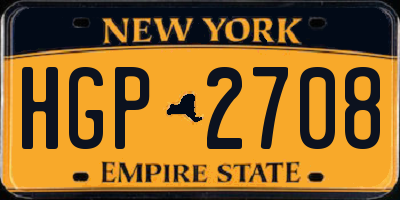 NY license plate HGP2708