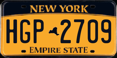 NY license plate HGP2709