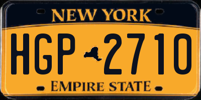 NY license plate HGP2710