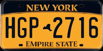 NY license plate HGP2716