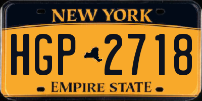 NY license plate HGP2718