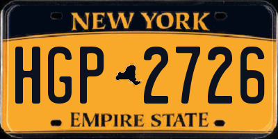 NY license plate HGP2726